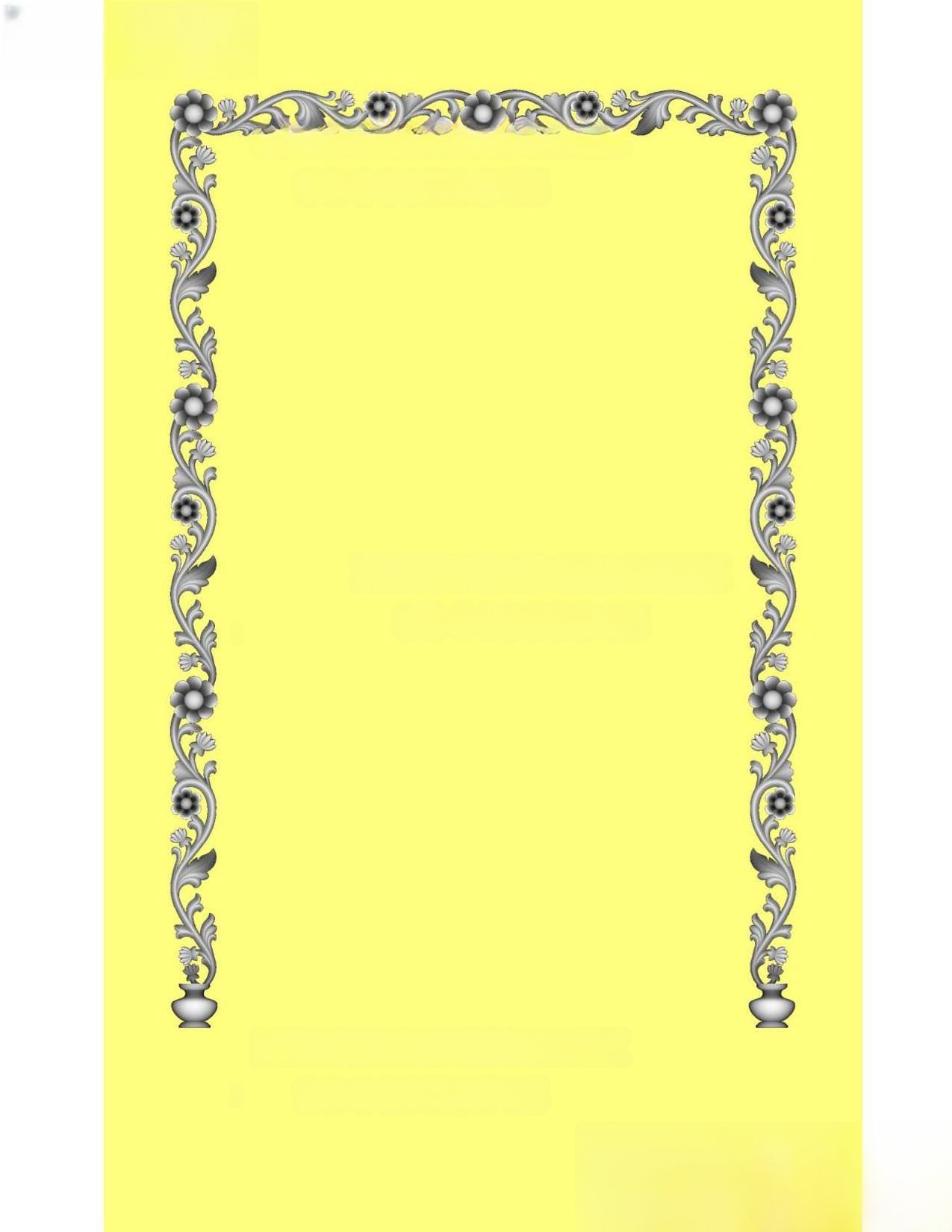 MD - MIX-13 Elegant Floral Pillar and Border Frame 3D Relief Design